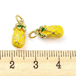 Pineapple Rack Plating Brass Enamel Charms&nbsp;KK-Q804-06G