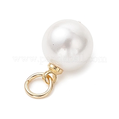 6Pcs 2 Colors Shell Pearl Round Charms&nbsp;PALLOY-JF04977