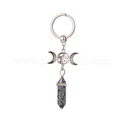 Double Terminated Pointed Bullet Gemstone Pendant Keychain&nbsp;KEYC-JKC00453