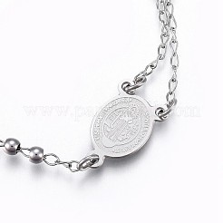 Tarnish Resistant 201 Stainless Steel Charm Bracelets&nbsp;LS-BJEW-P258-15P