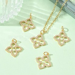 SHEGRACE Brass Micro Pave Clear Cubic Zirconia Pendants&nbsp;XGRQ3P903-637G