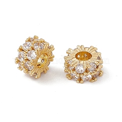 Brass Micro Pave Clear Cubic Zirconia Beads&nbsp;KK-E068-VC088