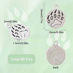 80Pcs Dog Paw Print Tibetan Style Alloy Pendant Enamel Settings&nbsp;TIBEP-SC0002-72