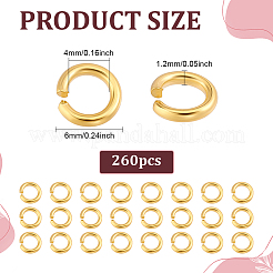 260Pcs 304 Stainless Steel Open Jump Rings&nbsp;STAS-ME0003-54