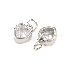 Valentine's Day Brass Micro Pave Clear Cubic Zirconia Charms&nbsp;KK-H292-52A-P