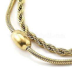 304 Stainless Steel Rope Chain Bracelets&nbsp;BJEW-R003-04G-01