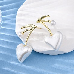 Cherry Brass Stud Earrings&nbsp;EJEW-V017-01B-G