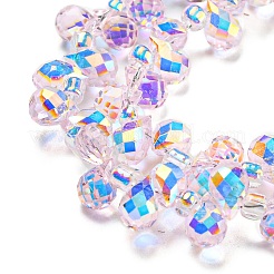 Electroplate Transparent Glass Beads Strands&nbsp;EGLA-P052-01A-AB08