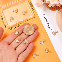 12Pcs Brass Micro Pave Clear Cubic Zirconia Charms&nbsp;KK-BBC0014-62