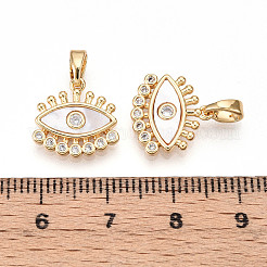 Brass Micro Pave Cubic Zirconia Charms&nbsp;KK-N258-04G