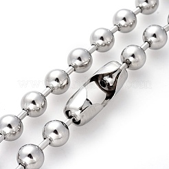 Non-Tarnish 304 Stainless Steel Ball Chain Necklaces&nbsp;NJEW-G326-03P