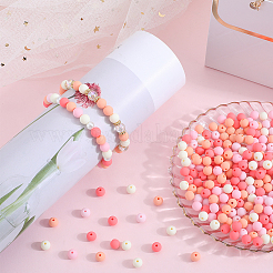 500Pcs Rubberized Style Imitated Silicone Acrylic Beads&nbsp;MACR-SP0001-07C