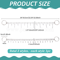 2Pcs Iron & Alloy Rhinestone Boot Strap Chains&nbsp;HJEW-PH02477