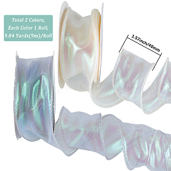 2 Rolls 2 Colors Polyester Organza Ribbon&nbsp;PAAG-CY0001-02