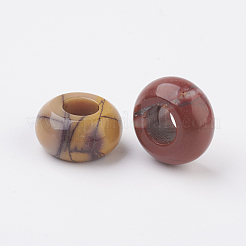 Natural Mookaite European Beads&nbsp;X-G-G740-12x6mm-21