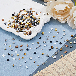 420Pcs 14 Styles 2-Hole Opaque Glass Seed Beads&nbsp;SEED-HS0001-12
