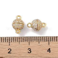 Rack Plating Brass Micro Pave Cubic Zirconia Magnetic Clasps with Loops&nbsp;LS-KK-A224-11G