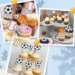 60Pcs 5 Styles Paper Cake Toppers&nbsp;AJEW-SC0003-85