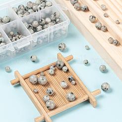 340Pcs 4 Sizes Natural Sesame Jasper/Kiwi Jasper Beads&nbsp;G-LS0001-33