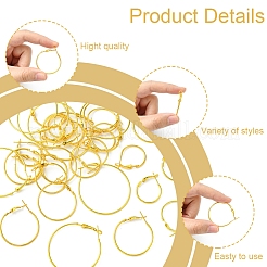 32Pcs 4 Styles Iron Huggie Hoop Earring Findings&nbsp;IFIN-FS0001-50