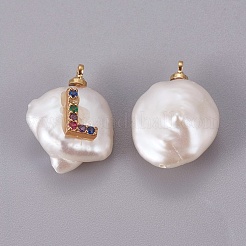 Natural Cultured Freshwater Pearl Pendants&nbsp;PEAR-F008-32G-L