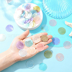 60Pcs 6 Colors Spray Painted Natural Capiz Shell Pendants&nbsp;BSHE-YW0001-18