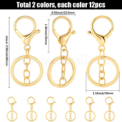 24Pcs Alloy Keychain Clasps&nbsp;KEYC-SC0001-82G