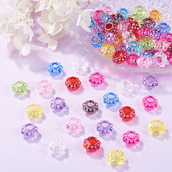 100Pcs UV Plating Transparent Acrylic European Beads&nbsp;TACR-TA0001-93C