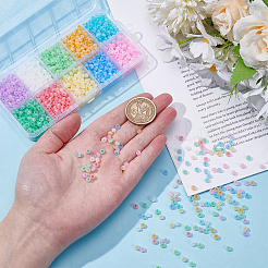 10 Sets 10 Colors Imitation Cat Eye Glass Seed Beads&nbsp;GLAA-WR0001-10
