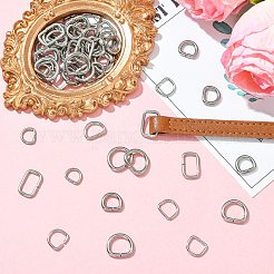 60Pcs 6 Styles 304 Stainless Steel D Rings&nbsp;STAS-CJ0003-36