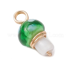 Copper Wired Wrapped Handmade Lampwork Pendants&nbsp;PALLOY-JF03332