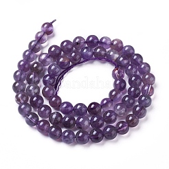 Natural Amethyst Round Bead Strands&nbsp;X-G-L170-6mm-03