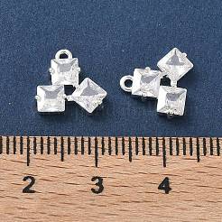 Brass Micro Pave Clear Cubic Zirconia Pendants&nbsp;KK-C168-20S