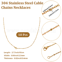 10Pcs 304 Stainless Steel Satellite Chains Necklaces&nbsp;MAK-BM0001-02