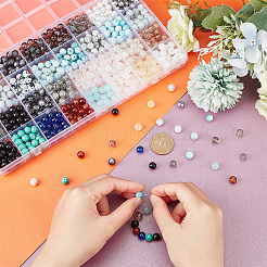 960Pcs 32 Styles Baking Paint & Spray Painted Crackle & Transparent & Opaque Glass Bead&nbsp;GLAA-PH0002-94