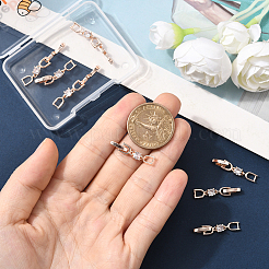 12Pcs Brass Clear Cubic Zirconia Fold Over Clasps&nbsp;KK-BBC0021-35