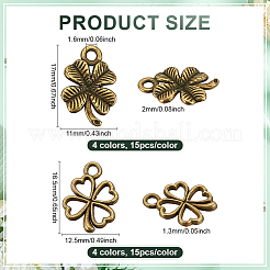 120Pcs 8 Styles Alloy Pendants&nbsp;FIND-PH0023-11