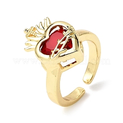 Glass Cuff Open Rings&nbsp;RJEW-P178-01C-G