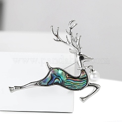 Alloy and Paua Shell Elk Brooch&nbsp;PW-WG309AD-01