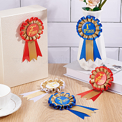 6Pcs 3 Colors Award Ribbon Shape Tinplate Badge Pins&nbsp;JEWB-SC0001-93