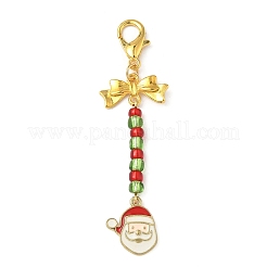 Christmas Theme Alloy Enamel Pendant Decorations&nbsp;HJEW-JM04049-01