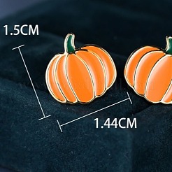 Pumpkin Alloy Enamel Stud Earrings&nbsp;FS-WG288E2-01