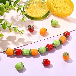 15Pcs 3 Colors Handmade Lampwork Enamel Beads&nbsp;LAMP-CJ0003-15