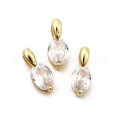 Horse Eye Brass Micro Pave Cubic Zirconia Charms&nbsp;KK-C134-15G