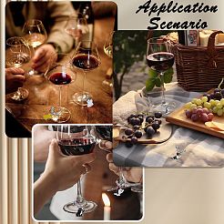 10Pcs 10 Styles Glass Wine Glass Charms&nbsp;AJEW-SW00024-03