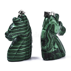 Carved Synthetic Malachite Pendants&nbsp;G-N0327-002H