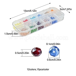 180Pcs 12 Colors Electroplate Glass Beads Strands&nbsp;EGLA-FS0001-40