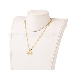 Brass Micro Pave Clear Cubic Zirconia Starfish Pendant Necklaces&nbsp;NJEW-JN03150-01
