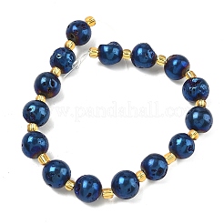 Electroplated Natural Druzy Geode Crystal Beads Strands&nbsp;G-G459-02