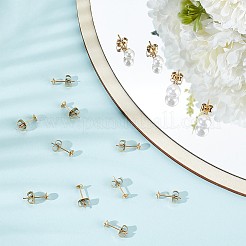 50Pcs Ion Plating(IP) 304 Stainless Steel Stud Earring Findings&nbsp;STAS-BBC0004-52